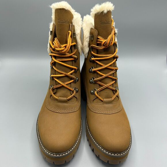 Timberland Courmayeur Valley 6" Faux Fur Warm Lined Boots Size 11 Brown Nubuck - Picture 2 of 7
